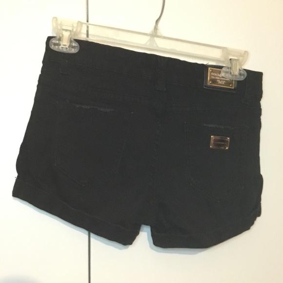 Black stretch denim Dolce and Gabbana Distressed Shorts - Size US 2/4 - Picture 2 of 9